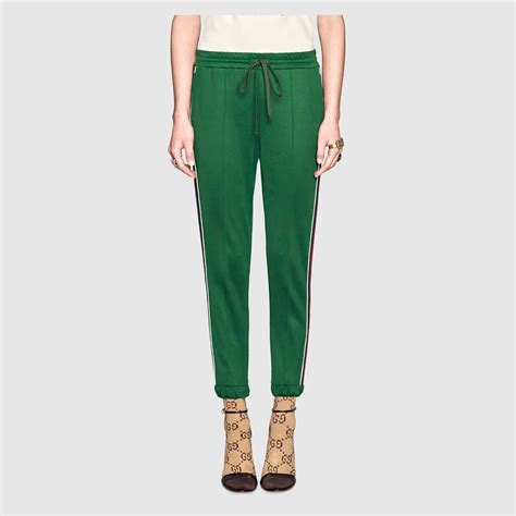 gucci jogging pants green|gucci leggings price.